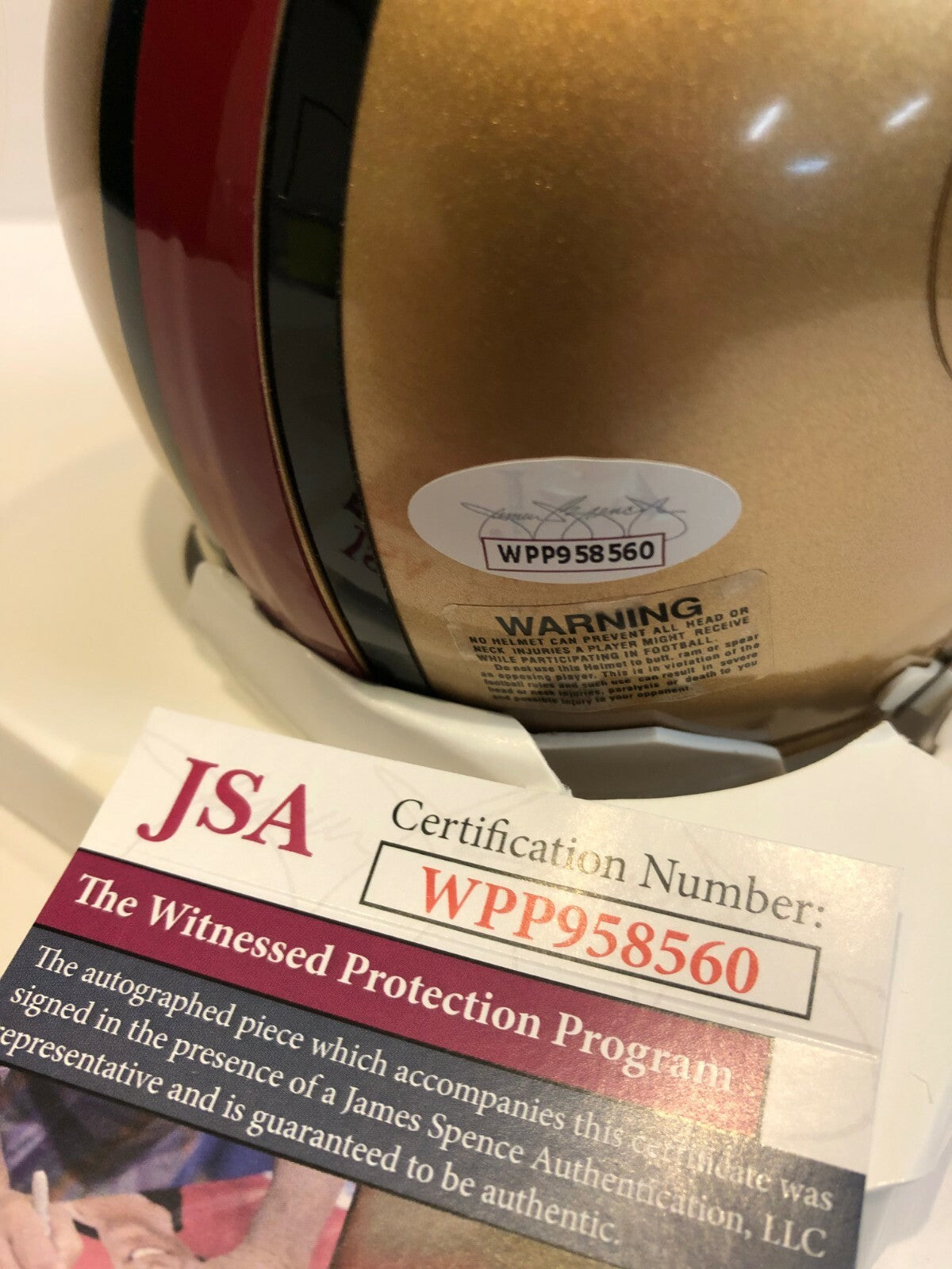 Frank Gore Autographed Signed S.F. 49Ers Mini Helmet Jsa Coa