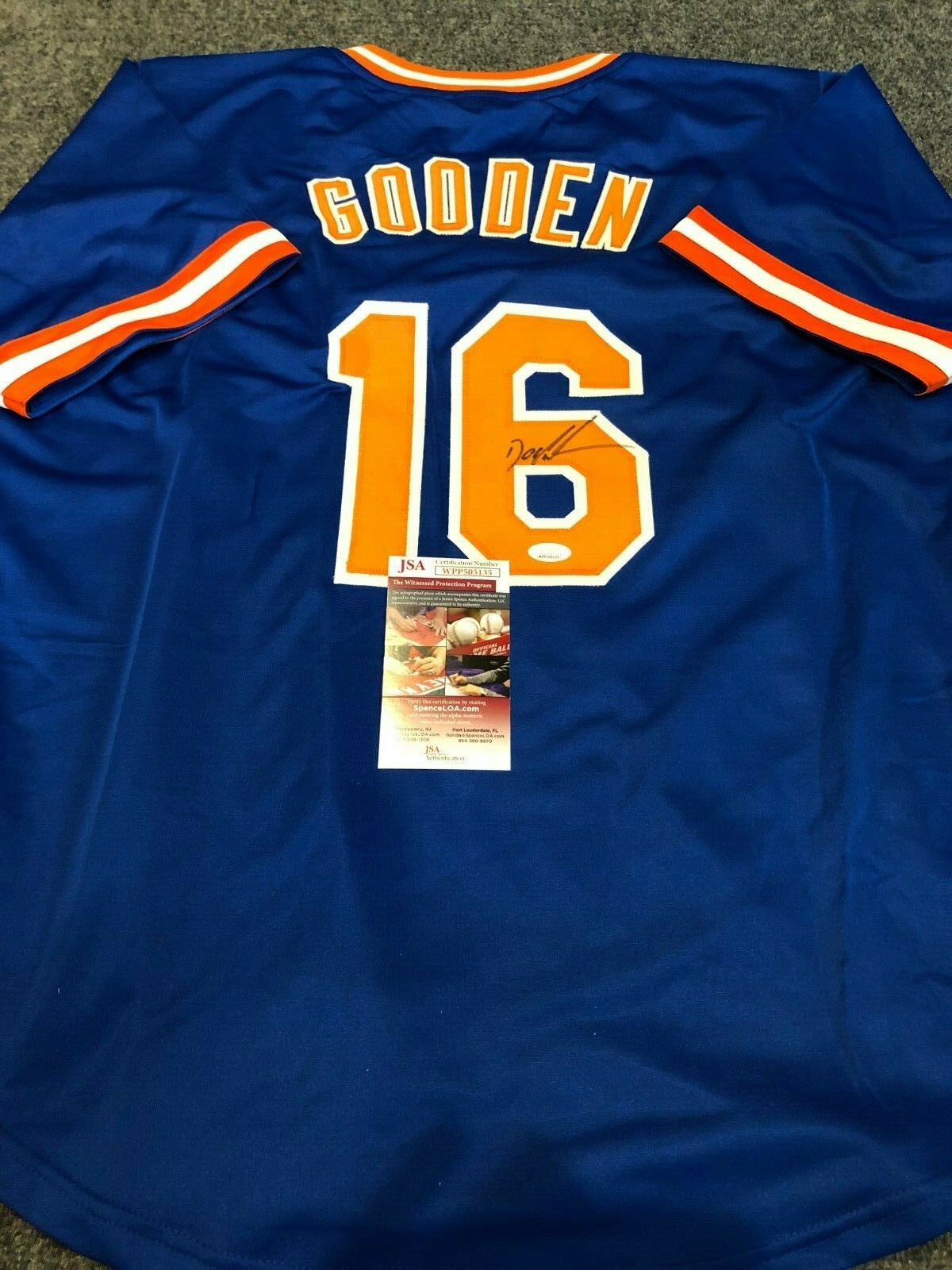 N.Y. Mets Dwight Gooden Autographed Signed Doc K Jersey Jsa Coa
