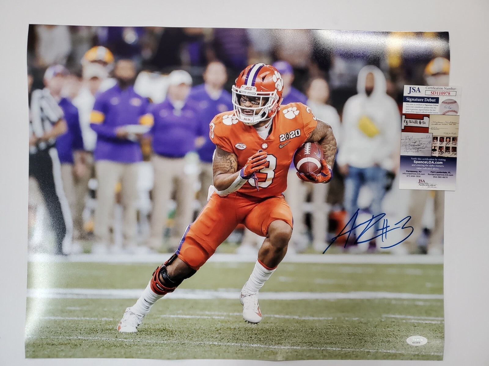 Clemson Tigers Amari Rodgers Autographed Signed 16X20 Photo Jsa Coa