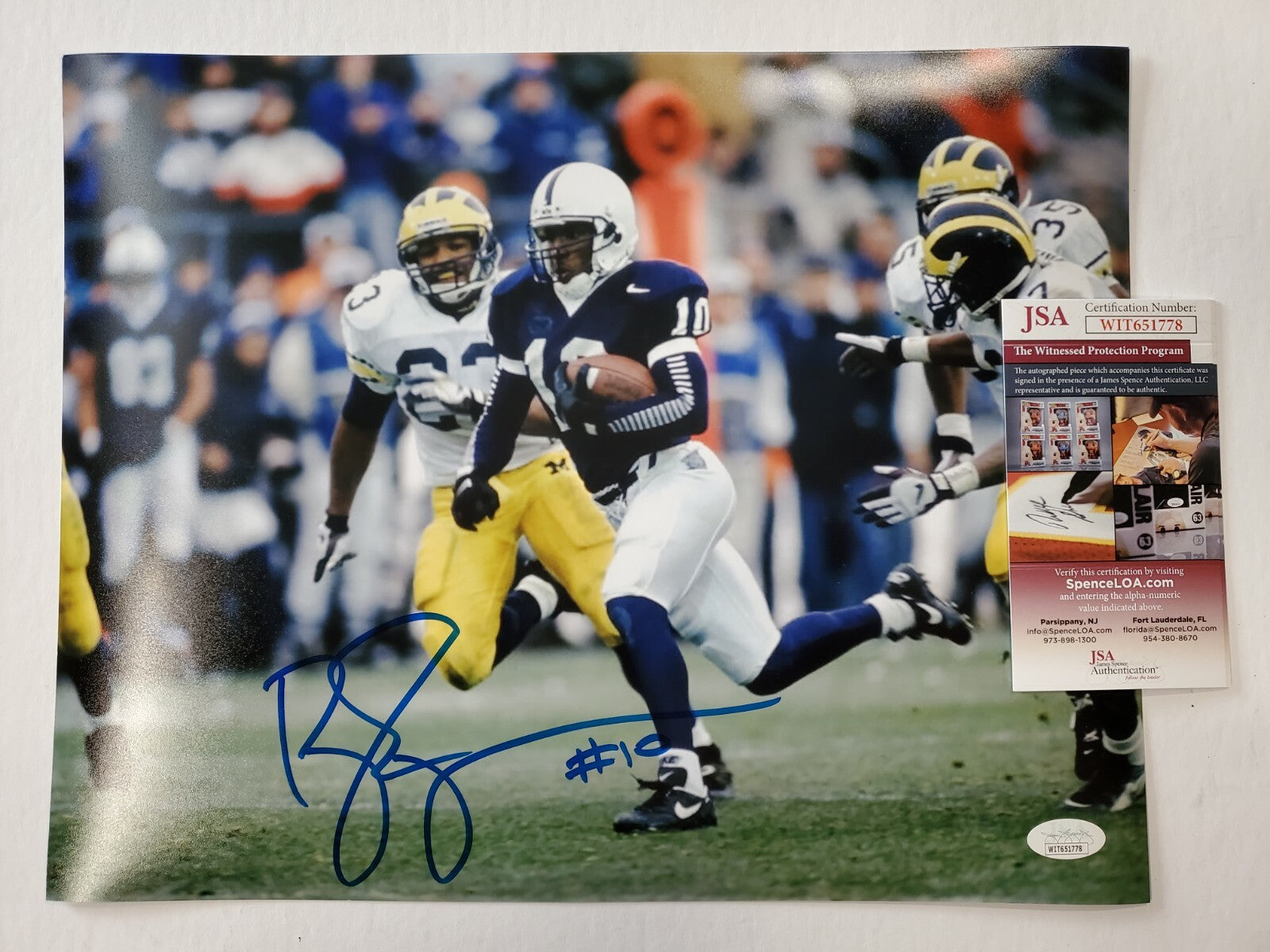 Penn State Nittany Lions Bobby Engram Autographed Signed 11X14 Photo Jsa Coa