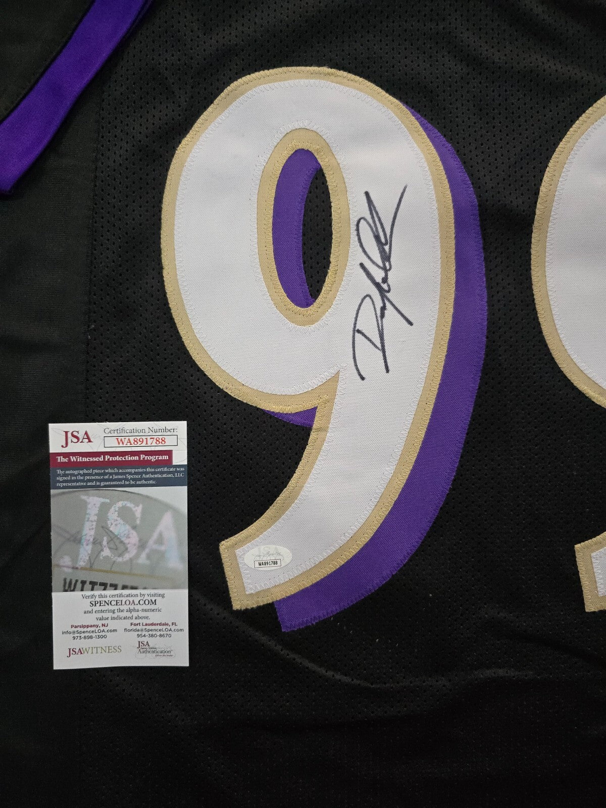 Baltimore Ravens Odafe Jayson Oweh Autographed Signed Jersey Jsa Coa Old Gold
