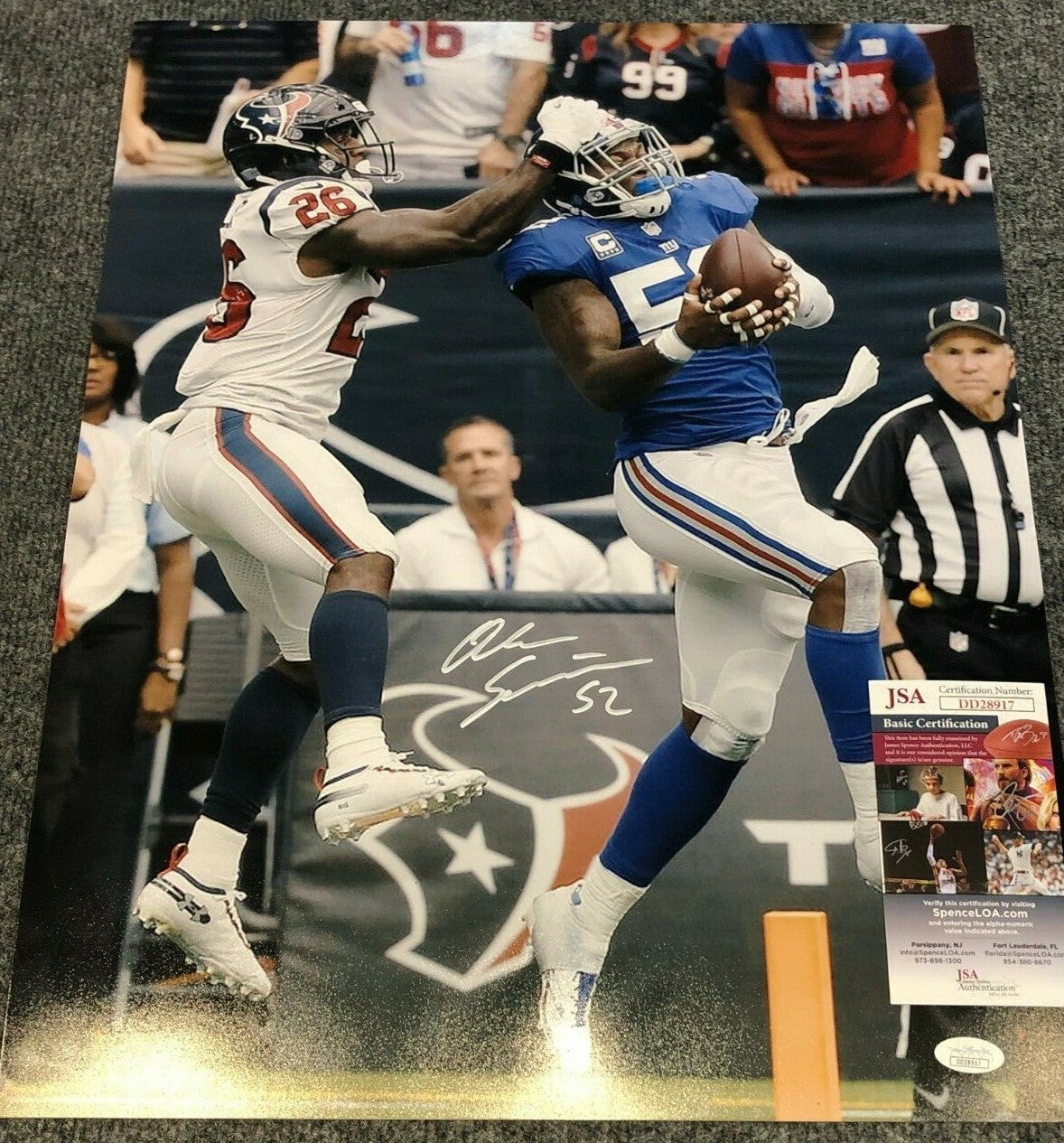 New York Giants Alec Ogletree Autographed Signed 16X20 Photo Jsa Coa