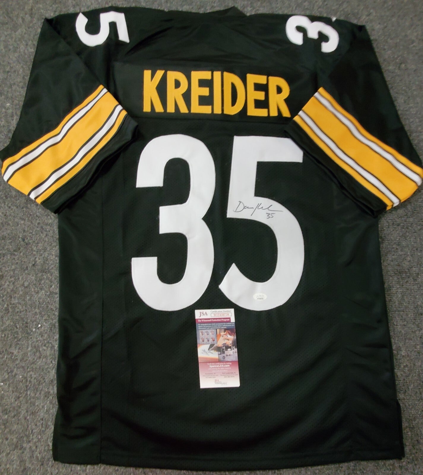 Pittsburgh Steelers Autographed Signed Dan Kreider Jersey Jsa Coa