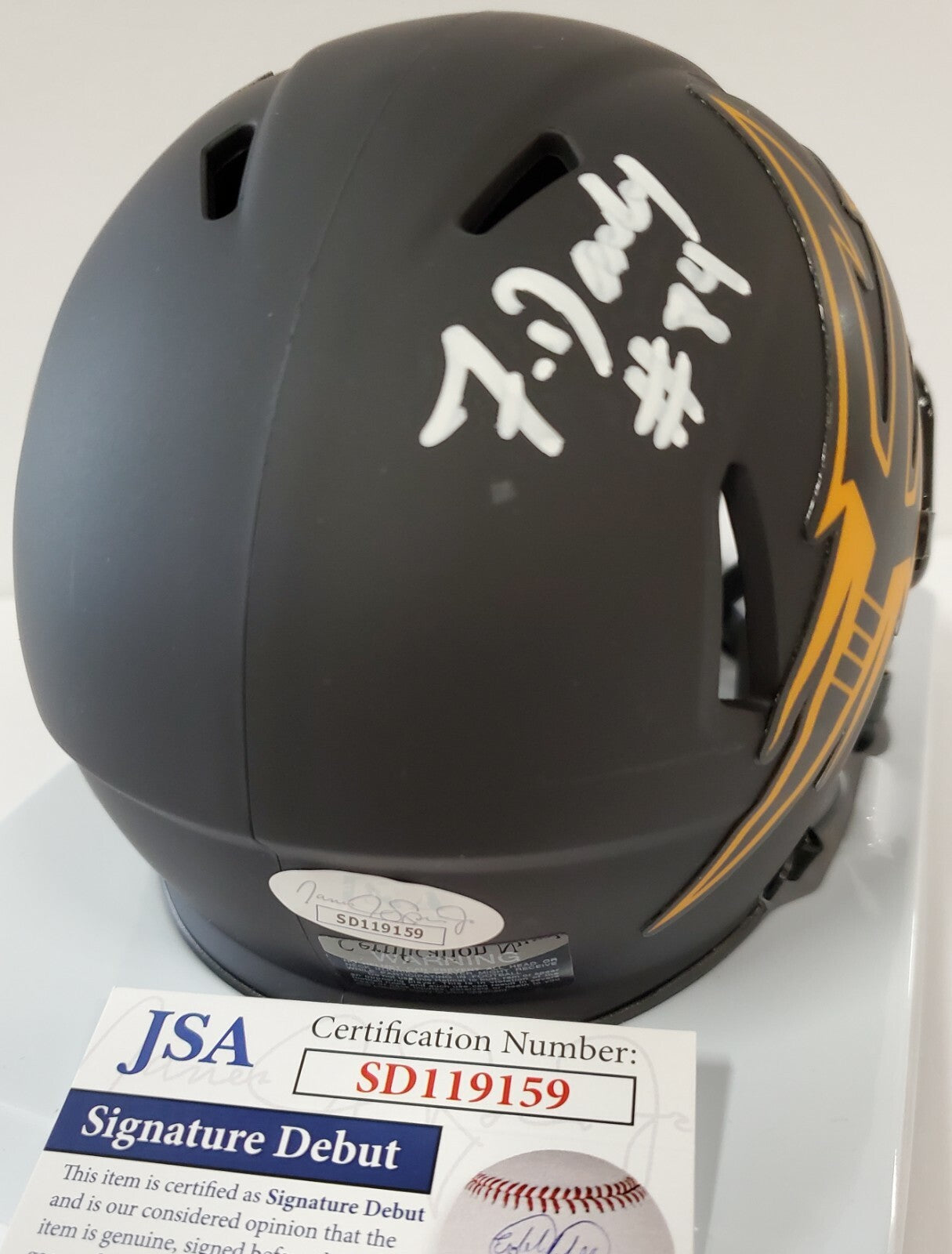 Frank Darby Autographed Arizona State Sun Devils Eclipse Mini Helmet Jsa Coa