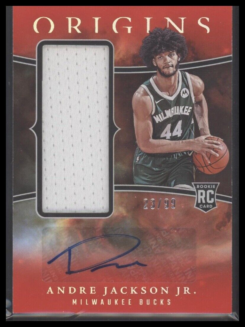 2023-24 Panini Origins Andre Jackson Jr. Rookie Jersey Autographs Red #/99