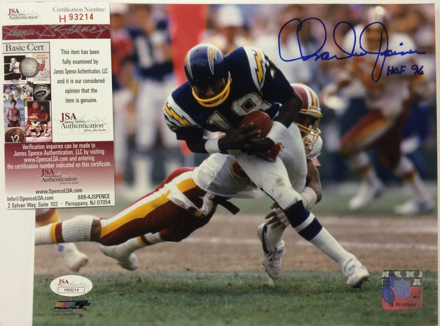 Charlie Joiner Autographed Signed Insc San Diego Chargers 8X10 Photo Jsa Coa
