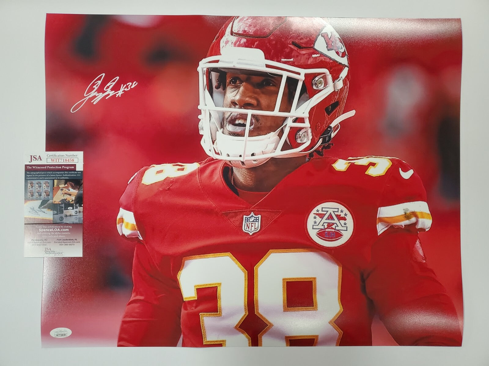 Kansas City Chiefs L'jarius Sneed Autographed Signed 16X20 Photo Jsa Coa