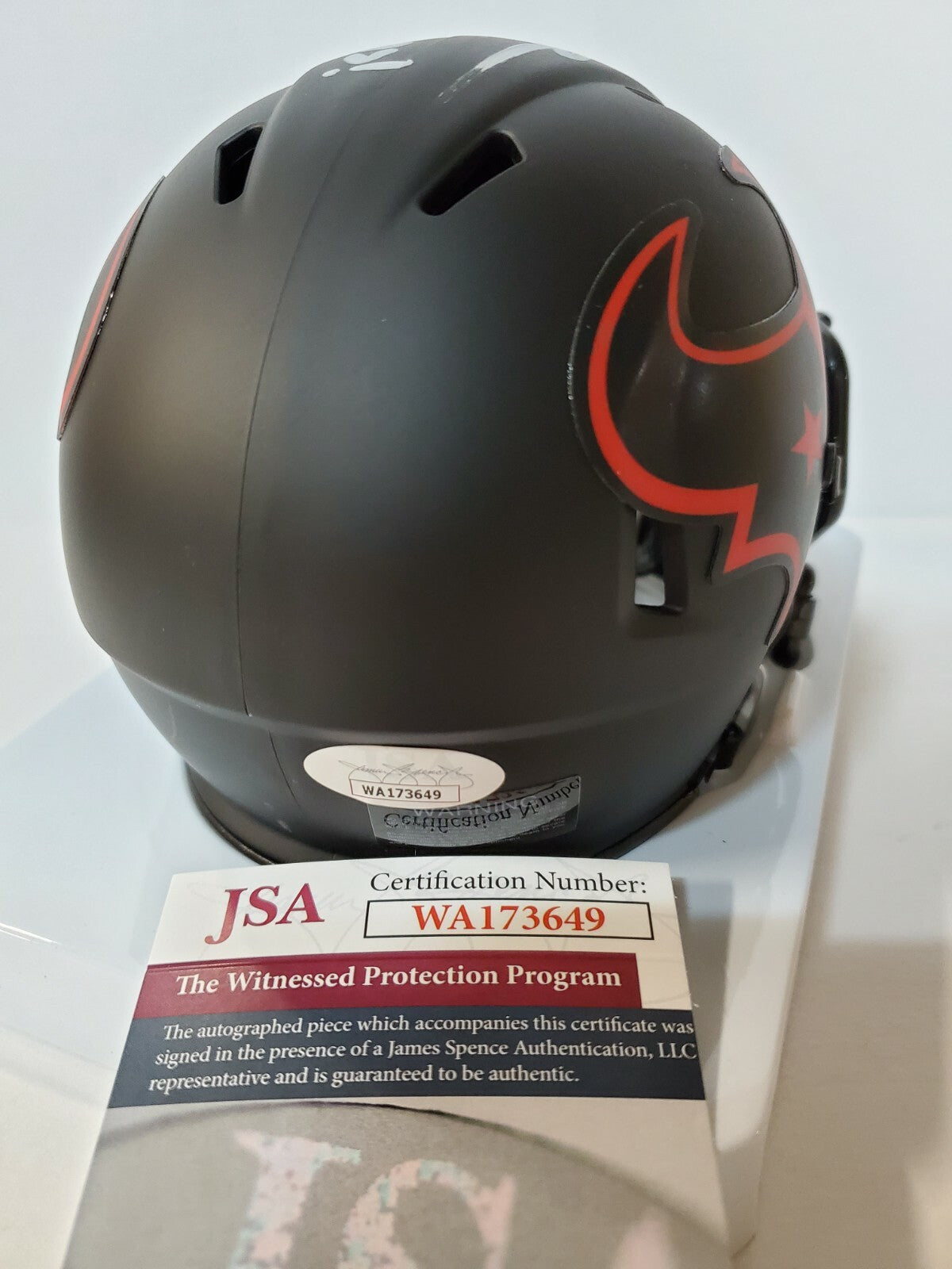 Houston Texans Daesean Hamilton Signed Inscribed Eclipse Mini Helmet Jsa Coa