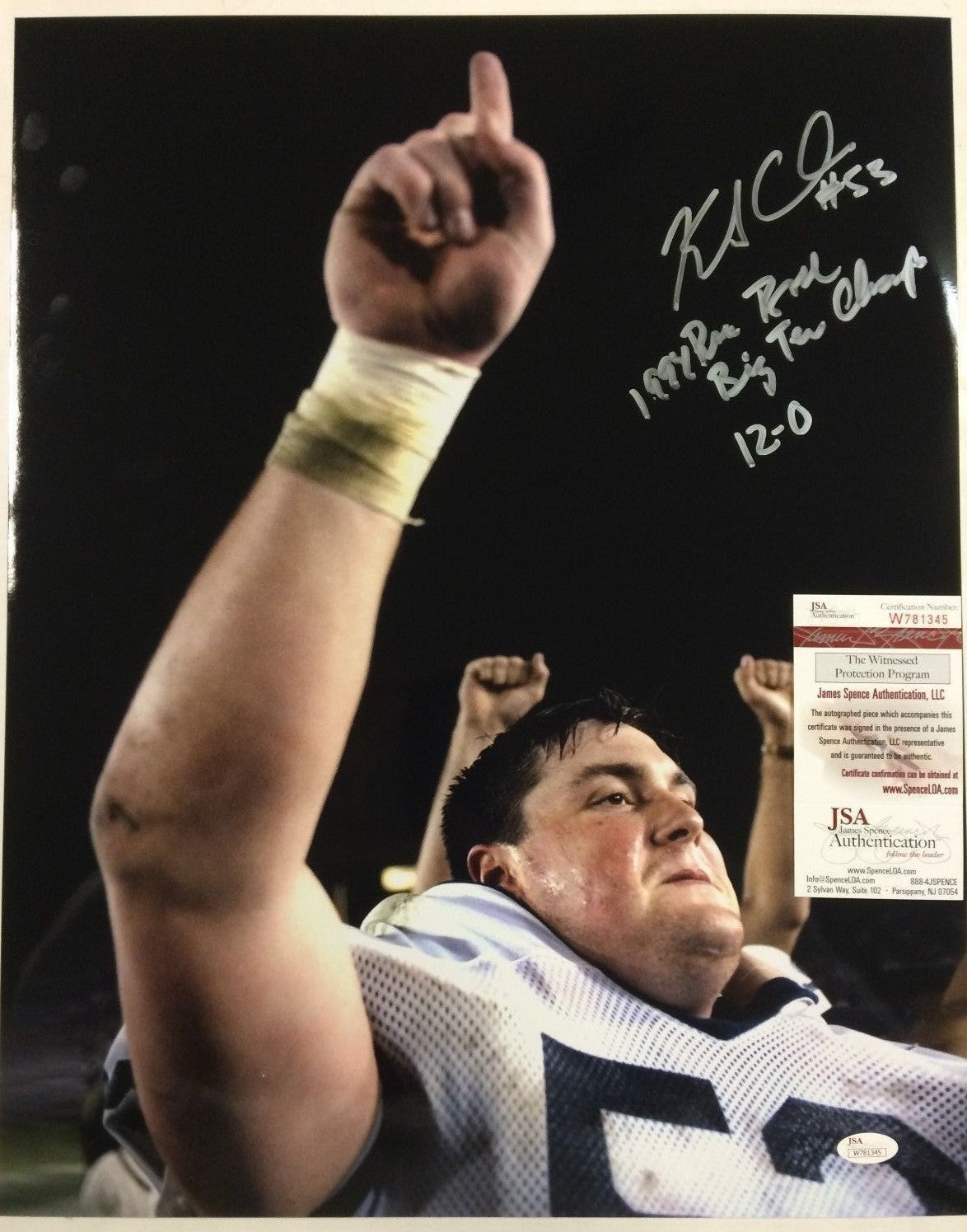 Keith Conlan Autographed Signed Inscribed Penn State 16X20 Photo Jsa Coa