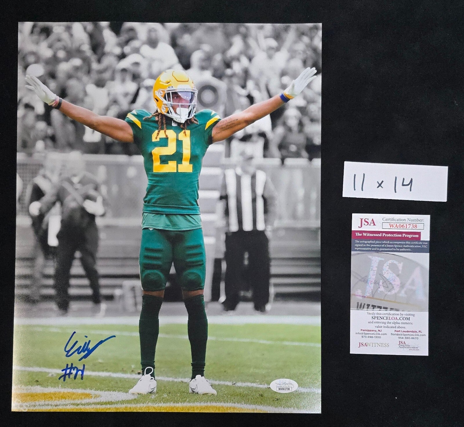 Green Bay Packers Eric Stokes Autographed 11X14 Photo Jsa Coa