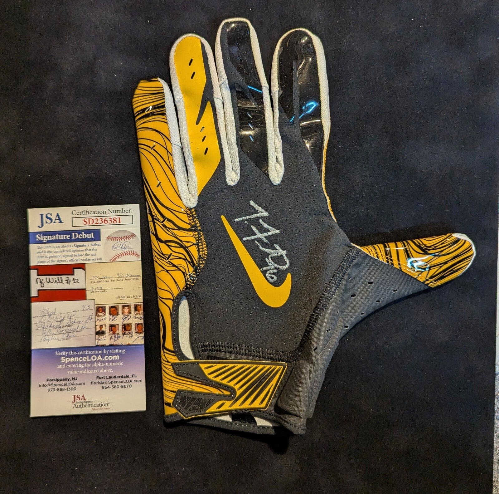 Pittsburgh Steelers Troy Fautanu Signed Glove Jsa Coa