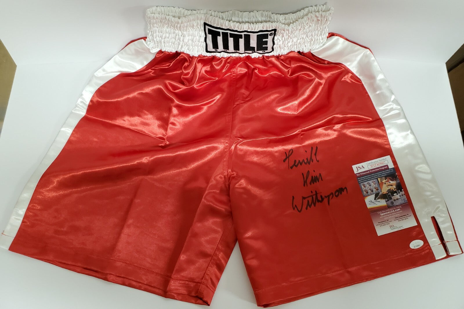 Tim Witherspoon Autographed Signed Boxing Trunks Jsa Coa