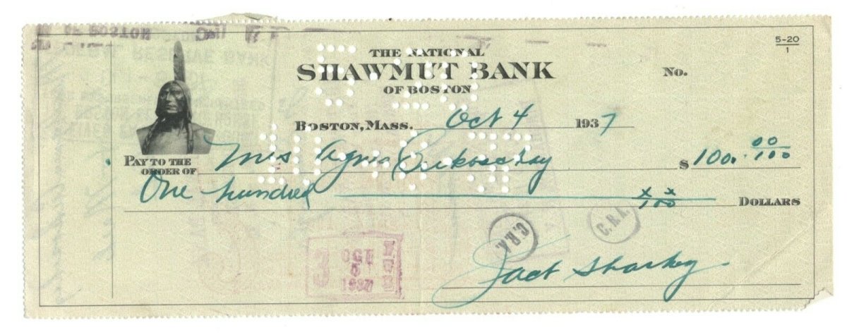 Jack Sharkey signed autographed Check Fly Fishing Champion Boxer JSA