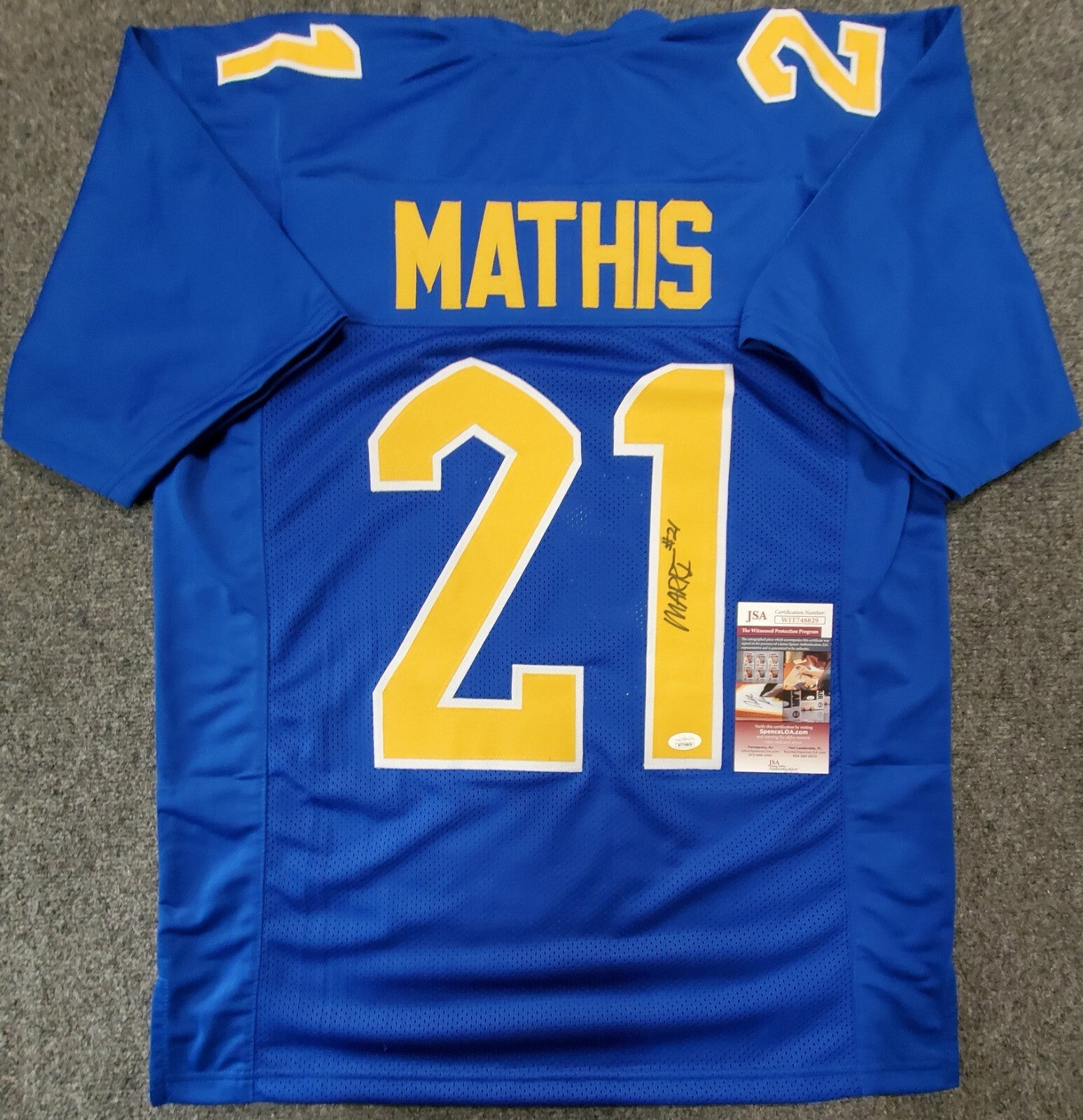 Pitt Panthers Damarri Mathis Autographed Signed Jersey Jsa Coa