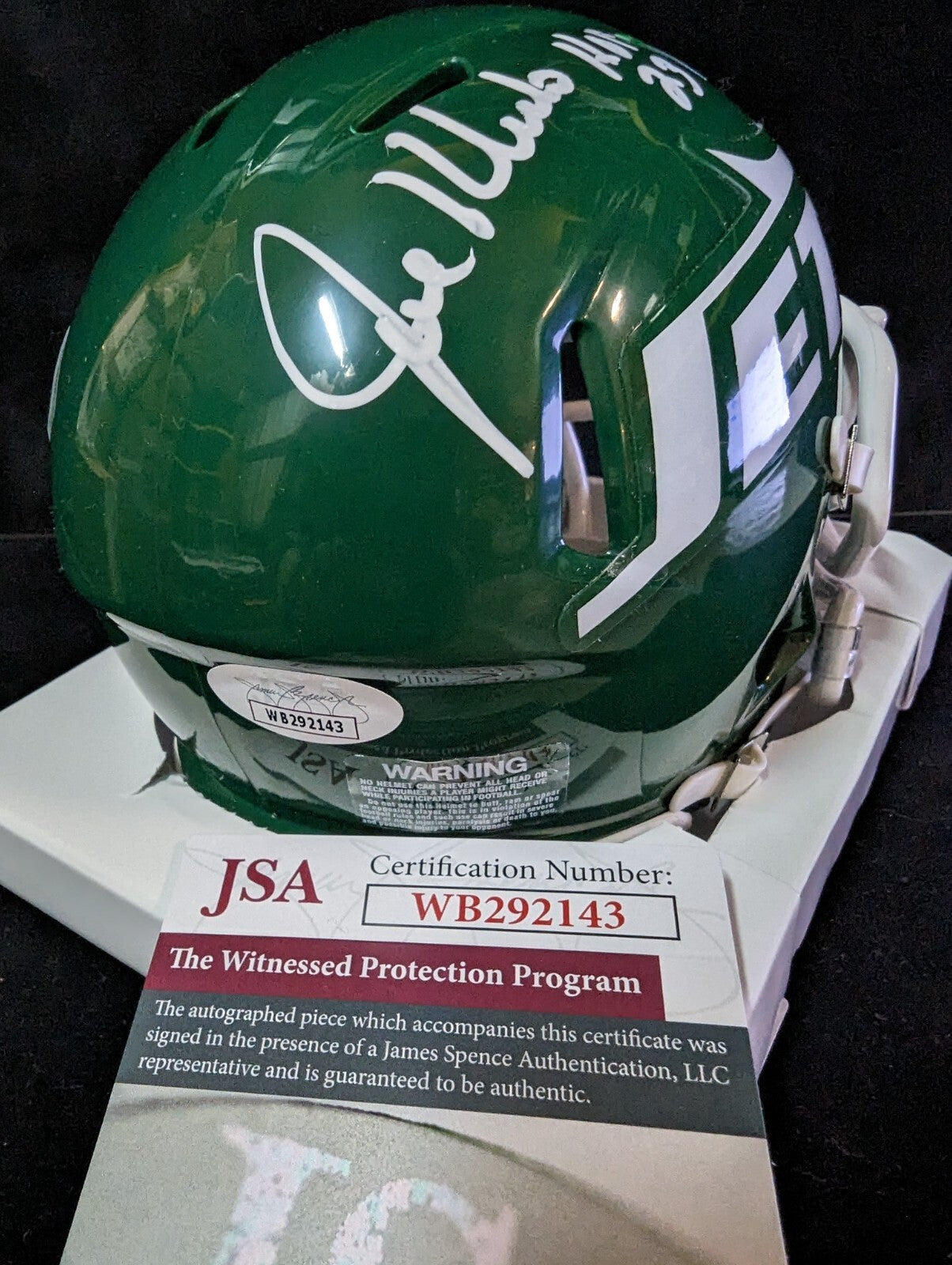 New York Jets Joe Klecko Autographed Signed Inscribed Speed Mini Helmet Jsa Coa
