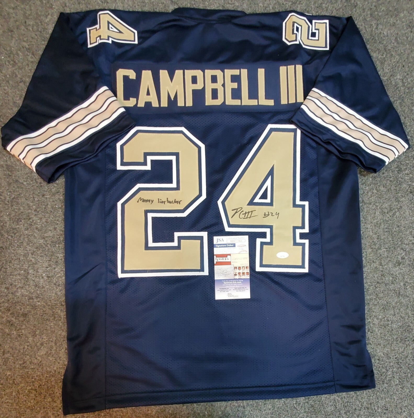 Pitt Panthers Phil Campbell Iii Signed "Money Linebacker" Jersey Jsa Coa