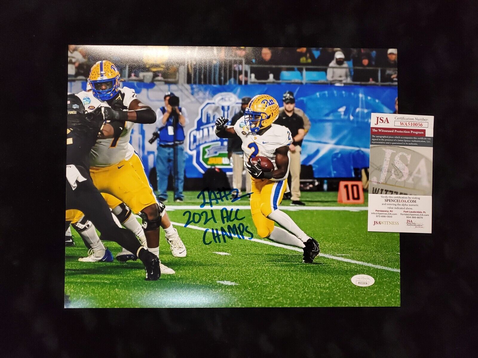 Pitt Panthers Israel "Izzy" Abanikanda Signed Inscribed 11X14 Photo Jsa Coa