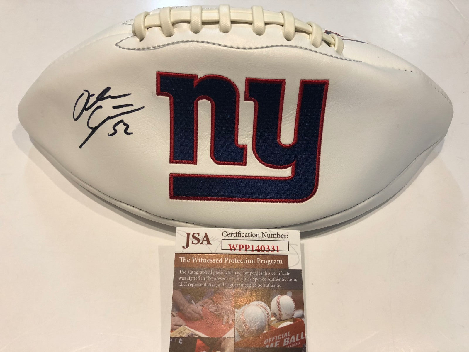 Alec Ogletree Autographed Signed N.Y. Giants Logo Football Jsa Coa