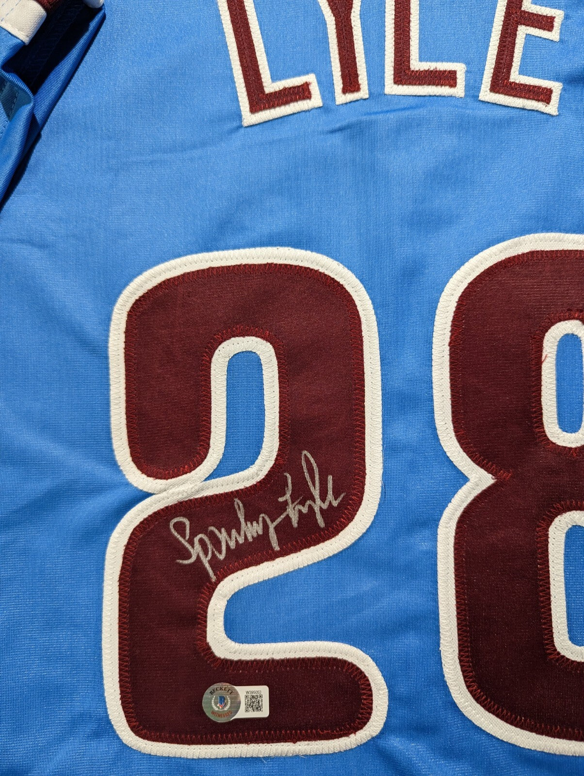 Philadelphia Phillies Albert "Sparky" Lyle Signed Custom Jersey Beckett Holo