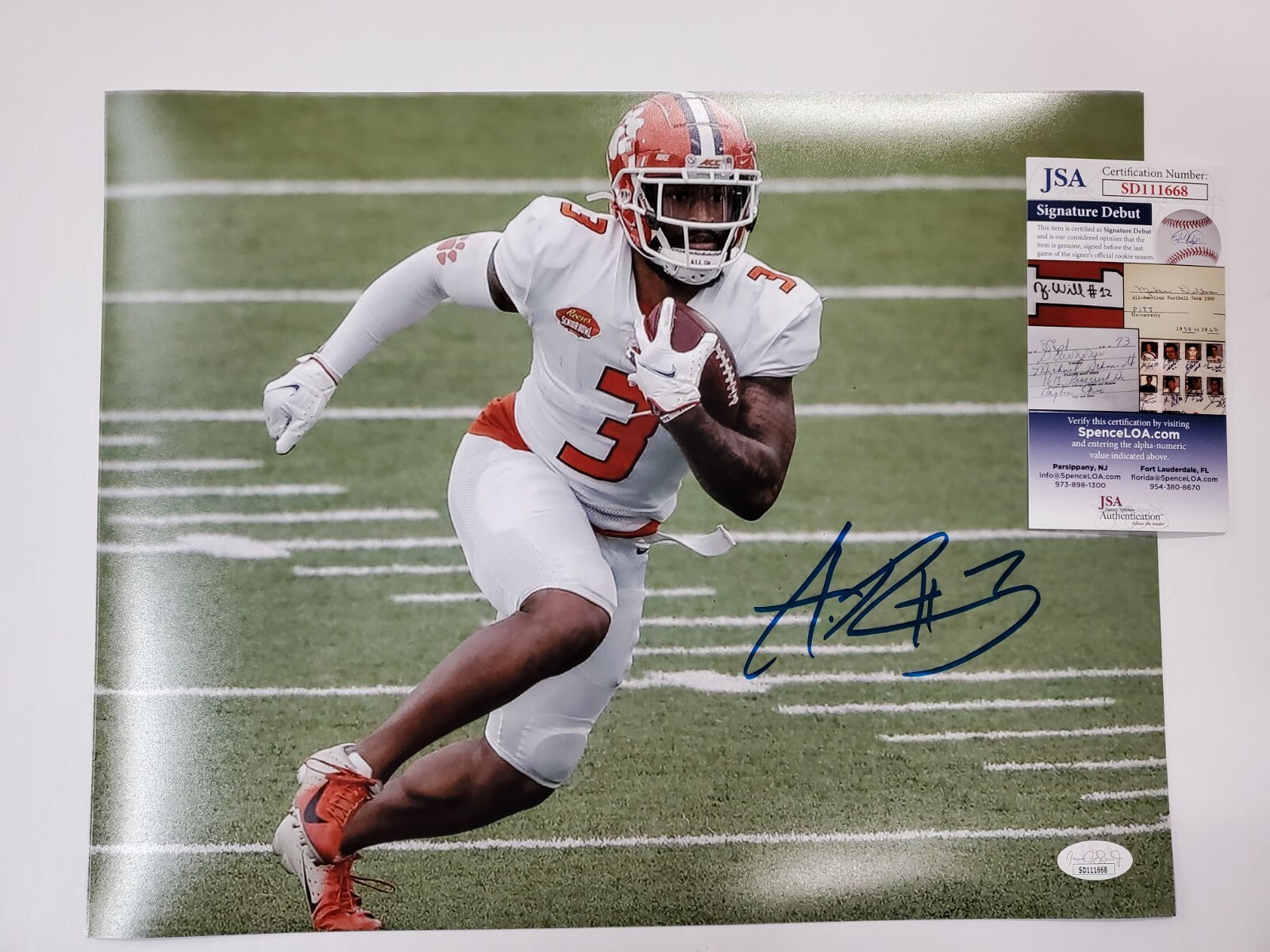 Clemson Tigers Amari Rodgers Autographed Signed 11X14 Photo Jsa Coa