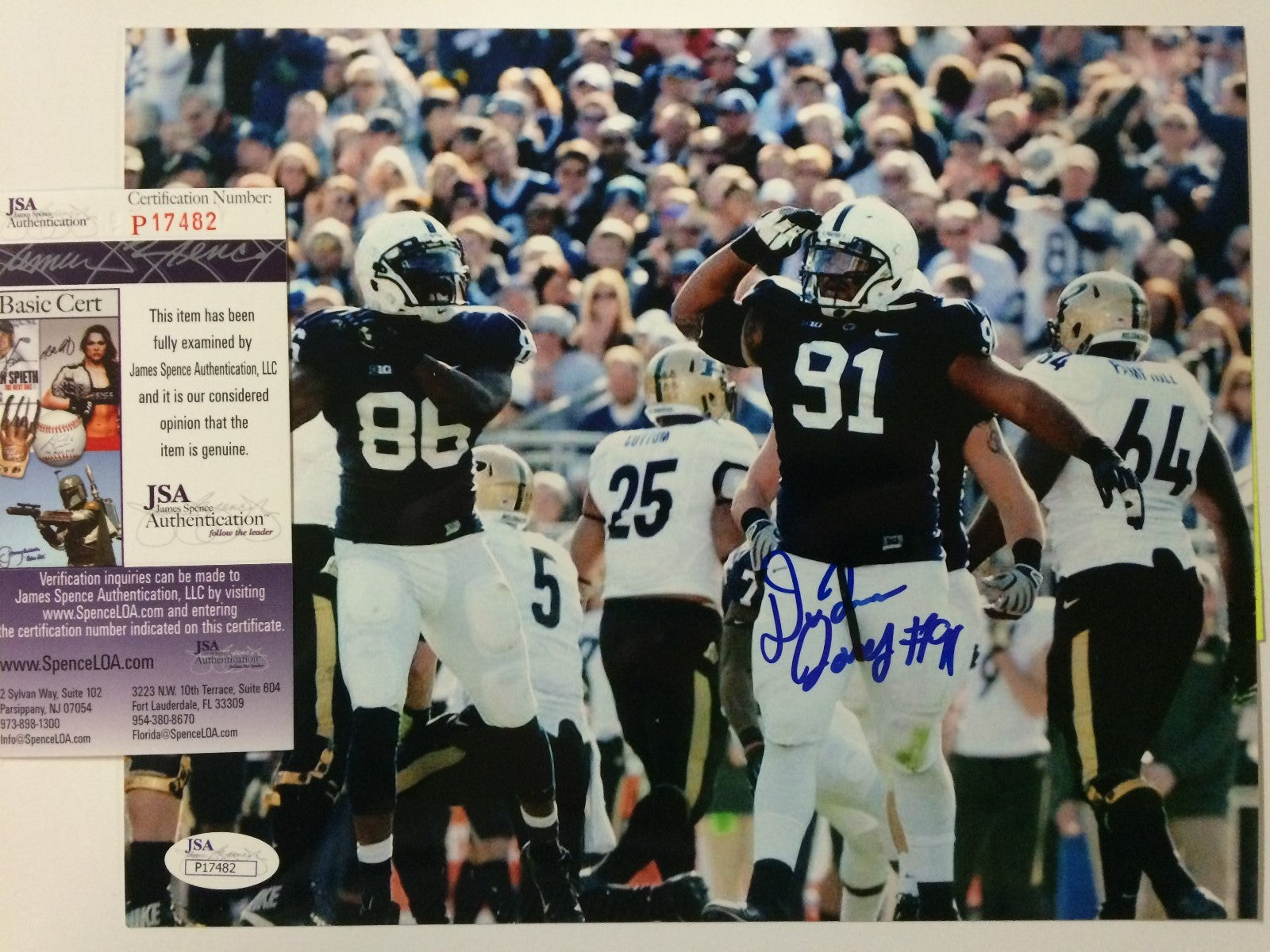 Daquan Jones Autographed Signed Signed Penn State 8X10 Photo Jsa Coa