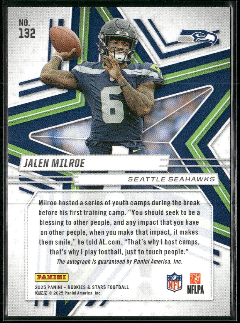 2025 Panini Rookies & Stars Rookie Signatures Jalen Milroe Rookie Auto #132