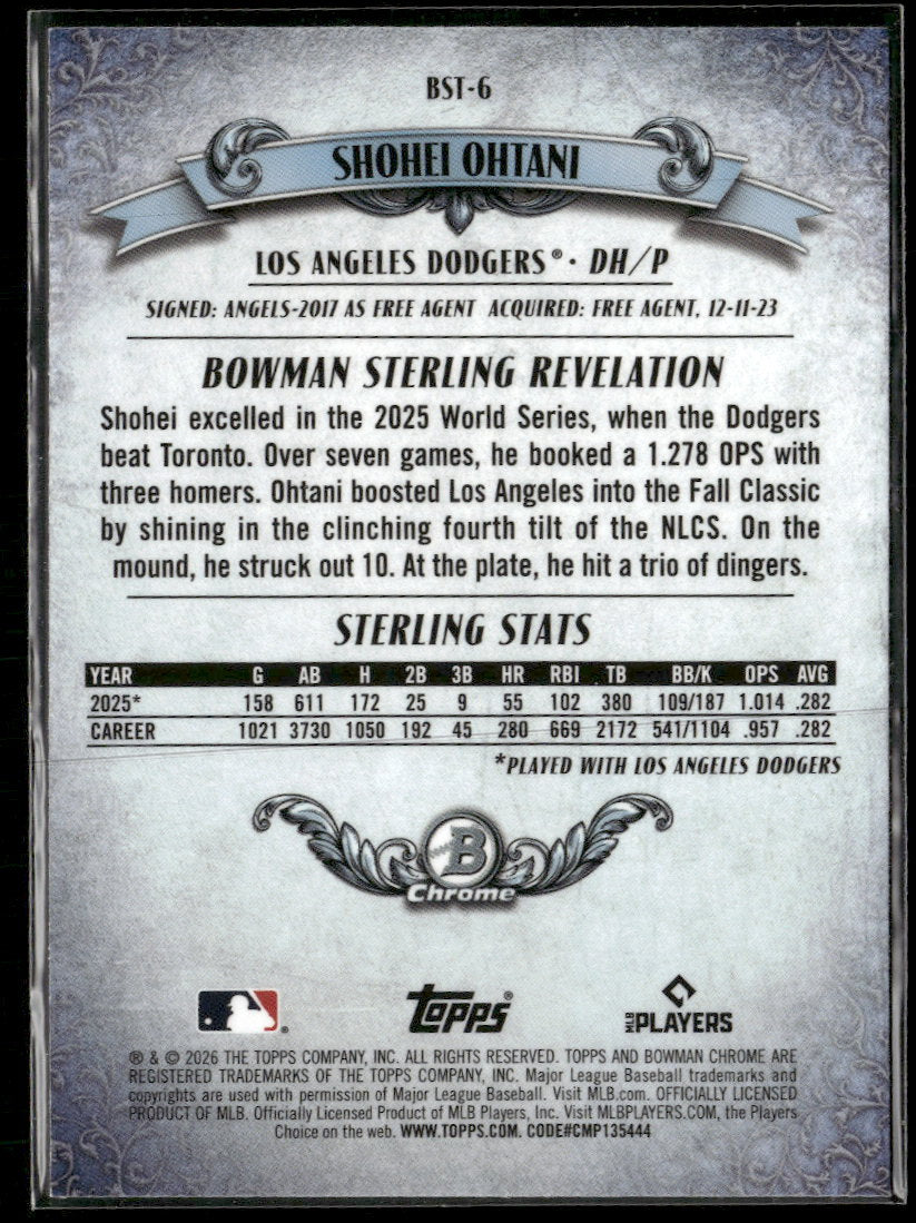 2026 Bowman Bowman Sterling Shohei Ohtani #BST-6