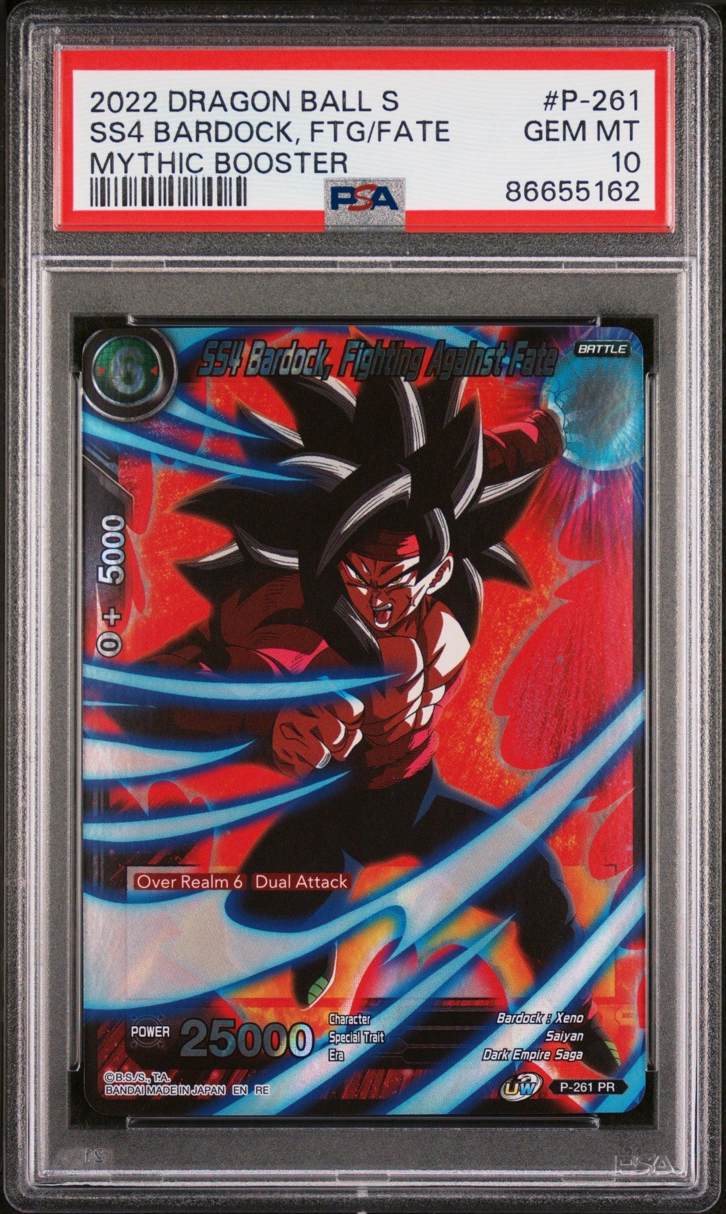 2022 DRAGON BALL SUPER MYTHIC BOOSTER SS4 BARDOCK, FTG/FATE #P-261 - PSA 10