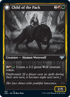 Child of the Pack // Savage Packmate (DBL-501) - Innistrad: Double Feature: (Double Faced Transform) Foil