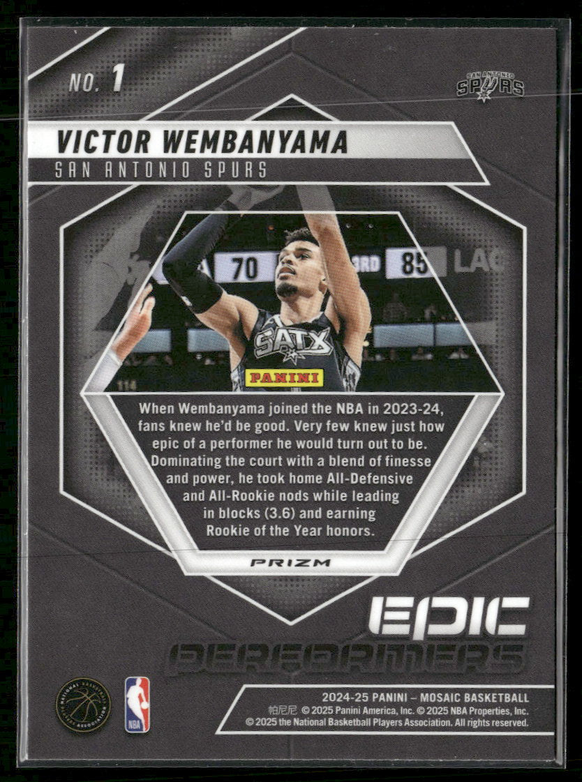 2024-25 Panini Mosaic Epic Performers Mosaic Victor Wembanyama #1