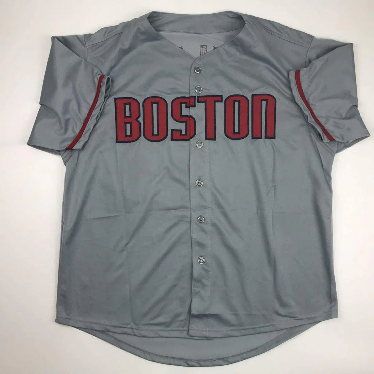 Autographed/Signed Curt Schilling Boston Grey Baseball Jersey JSA COA