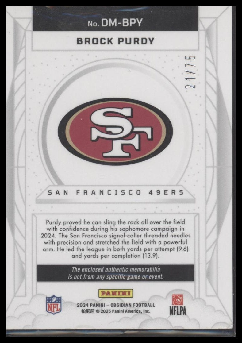 2024 Panini Obsidian Dusk Memorabilia Red /75 Joe Burrow #DM-JBW