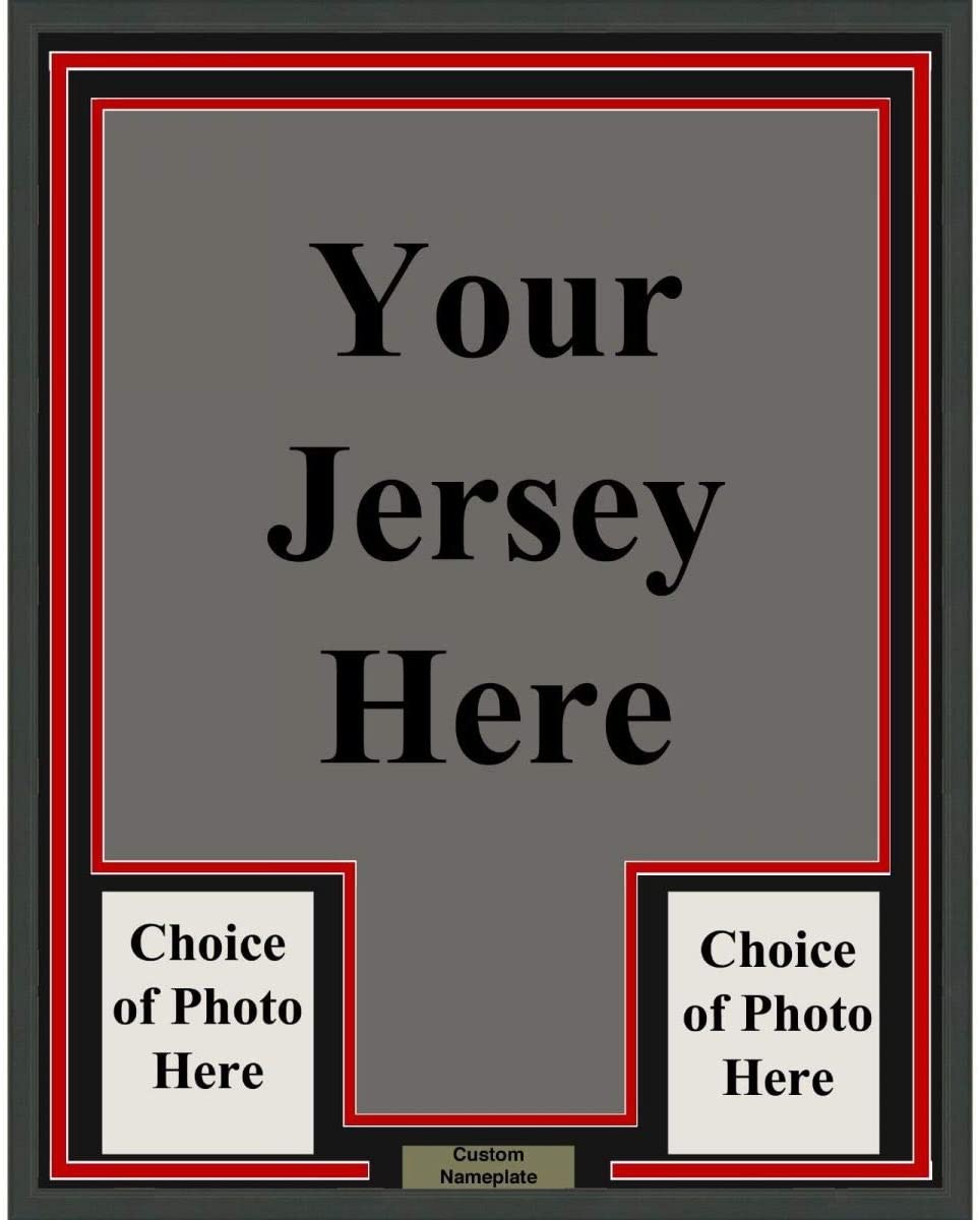 Framed Custom Frame Your Jersey 35x39 Professionally Framed & Matted Deluxe Framing with Photos Jersey Free Shipping