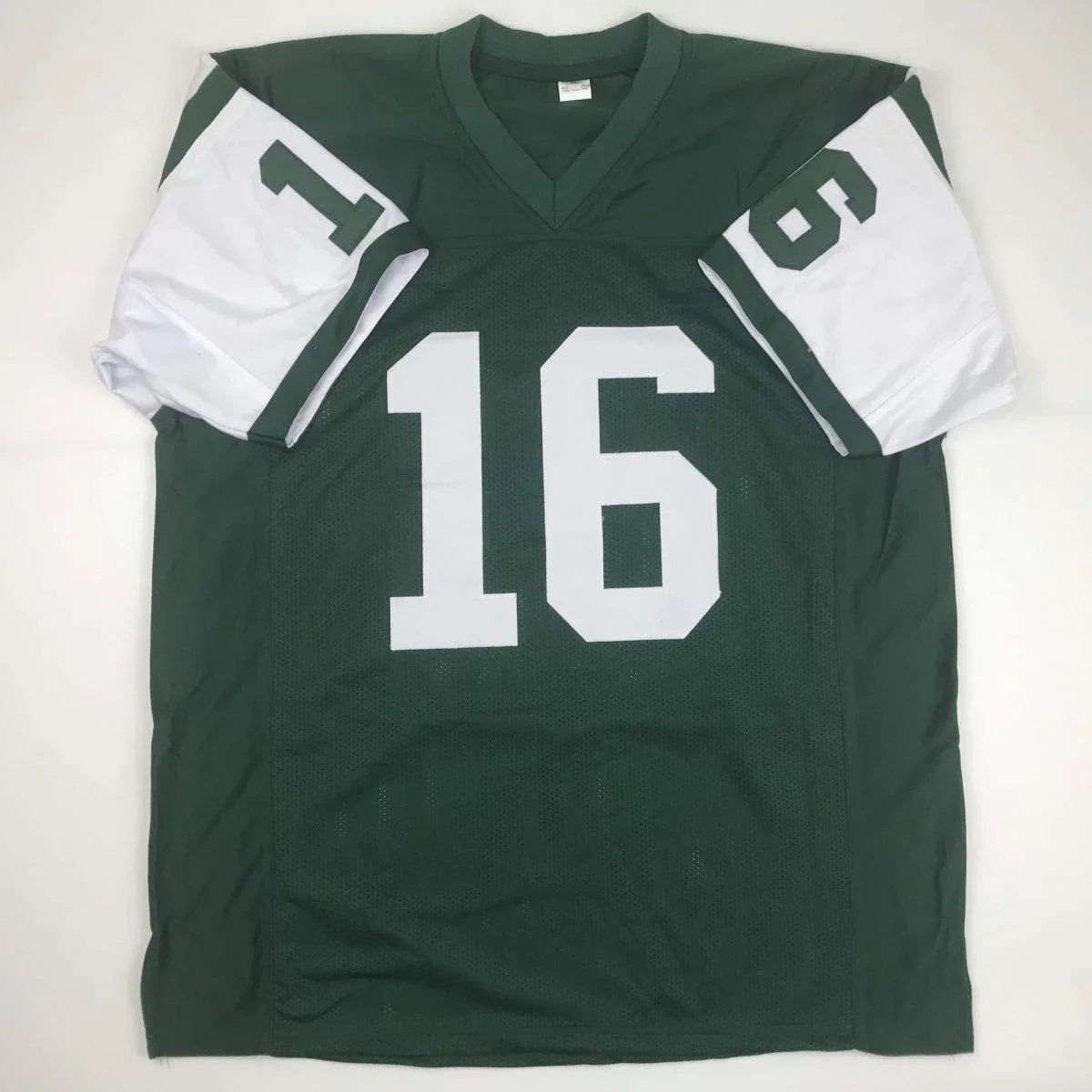 Autographed/Signed Vinny Testaverde New York Green Football Jersey JSA COA