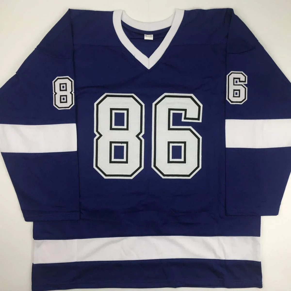Autographed/Signed Nikita Kucherov Tampa Bay Blue Hockey Jersey PSA/DNA COA