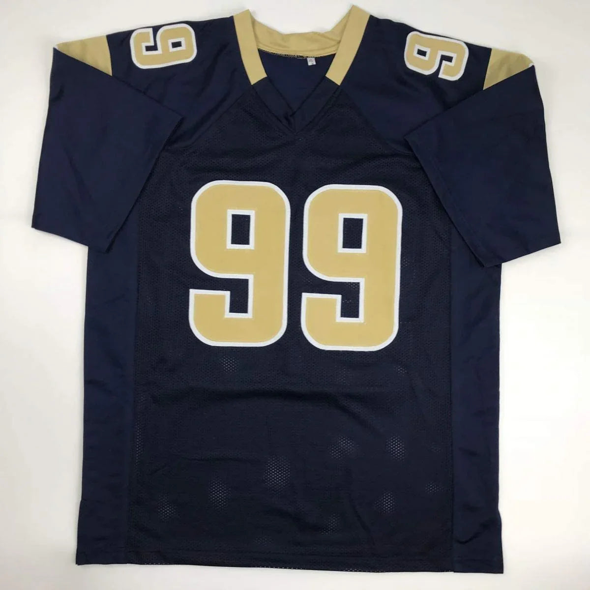 Autographed/Signed Aaron Donald Los Angeles LA Dark Blue Football Jersey JSA COA