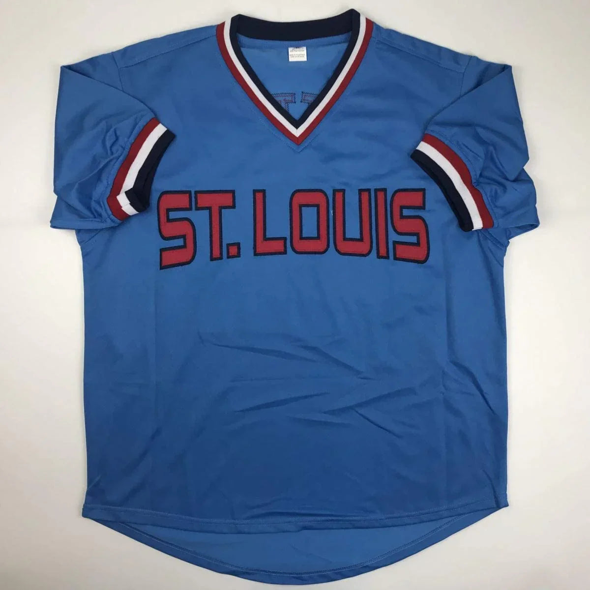 Autographed/Signed Bruce Sutter HOF 06 St. Louis Blue Baseball Jersey JSA COA
