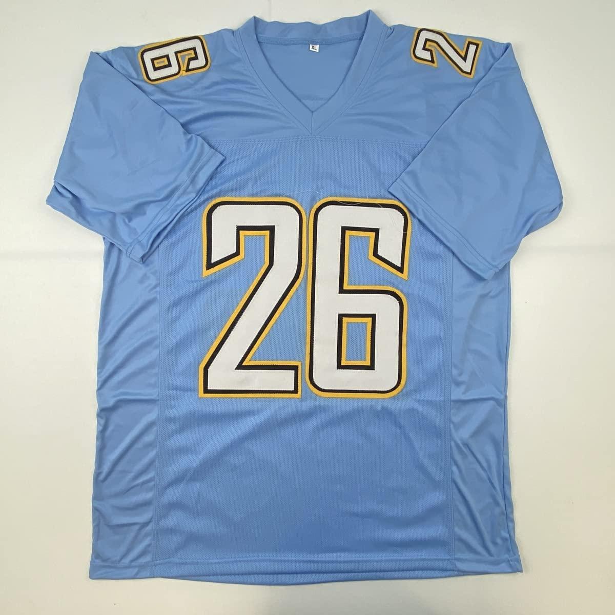 Autographed/Signed Asante Samuel Jr. Los Angeles LA Powder Blue Football Jersey JSA COA