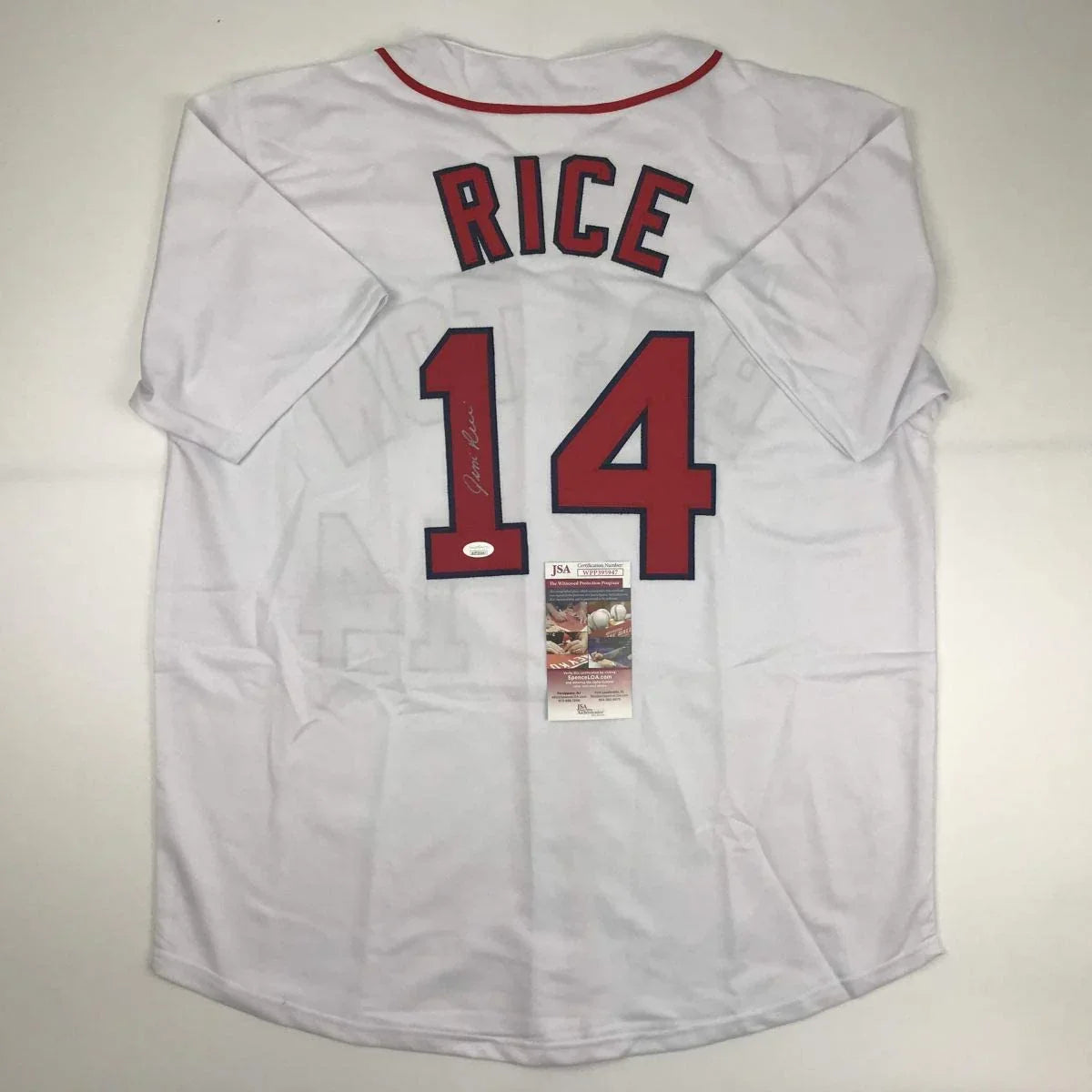 Autographed/Signed Jim Rice Boston White Baseball Jersey JSA COA