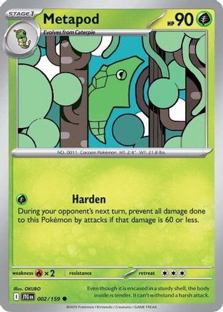 Metapod 002/159 - SV09 Journey Together Reverse Holofoil