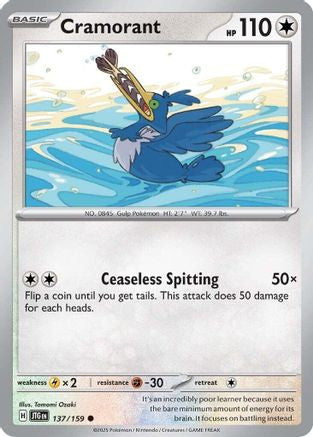 Cramorant 137/159 - SV09 Journey Together Reverse Holofoil