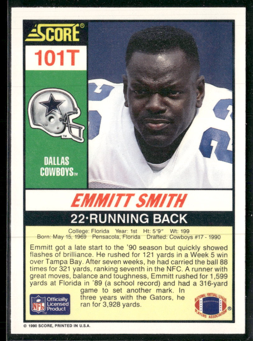 1990 Score Rookie & Traded Emmitt Smith Rookie #101T
