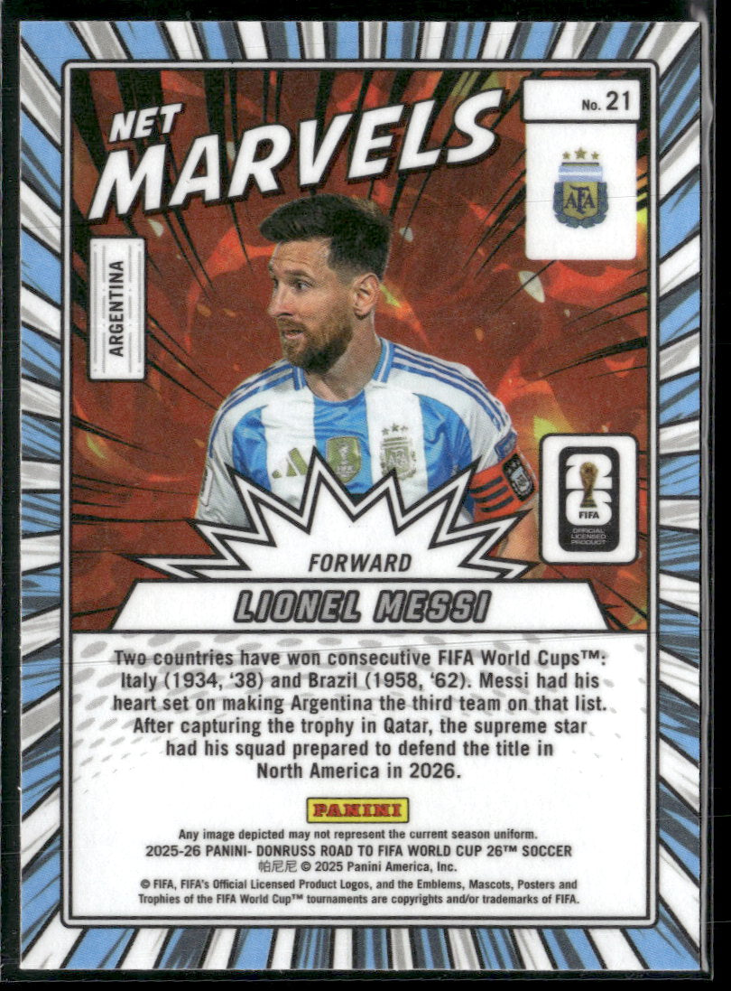 2025-26 Donruss Road to FIFA World Cup Net Marvels Lionel Messi #21