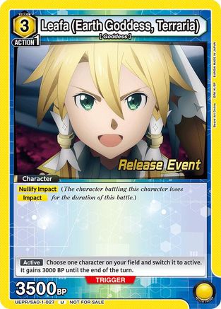 Leafa (Earth Goddess, Terraria) (027) (UEPR/SAO-1-027) - UE07BT Sword Art Online Release Event Cards