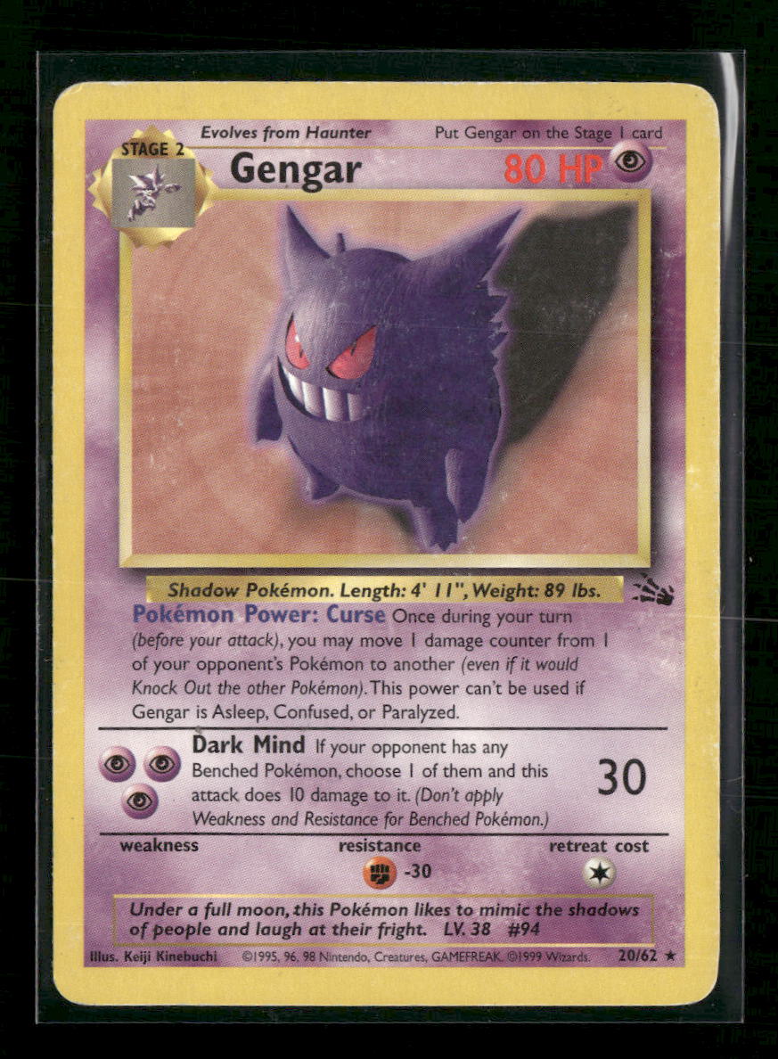 Fossil Gengar (20) Unlimited #20/62 *Damaged*