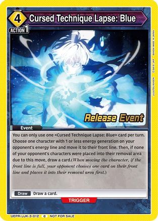 Cursed Technique Lapse: Blue (UEPR/JJK-3-012) - UEX02BT Jujutsu Kaisen Vol2 Release Event Cards