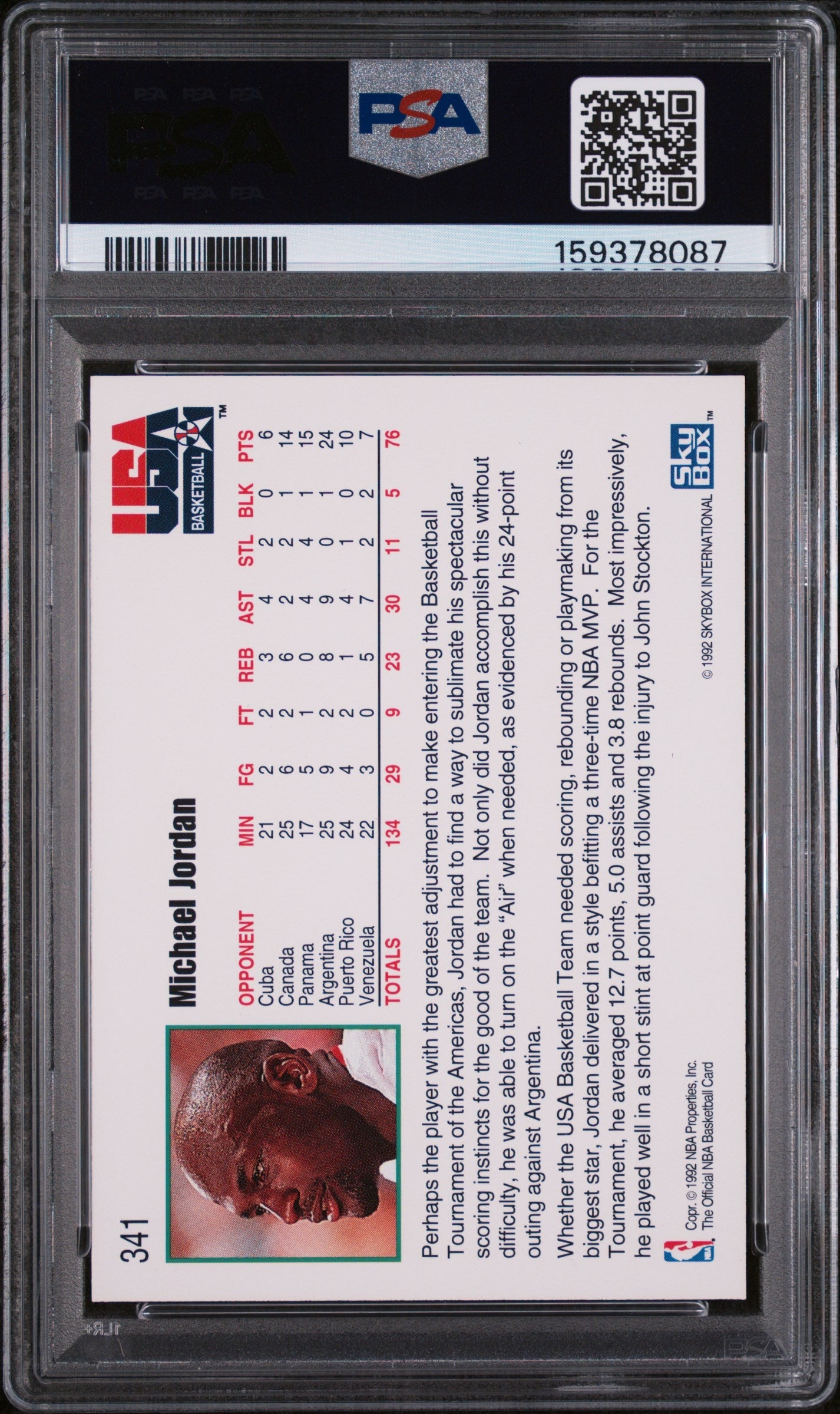 1992 Hoops Usa Michael Jordan 10 PSA #341