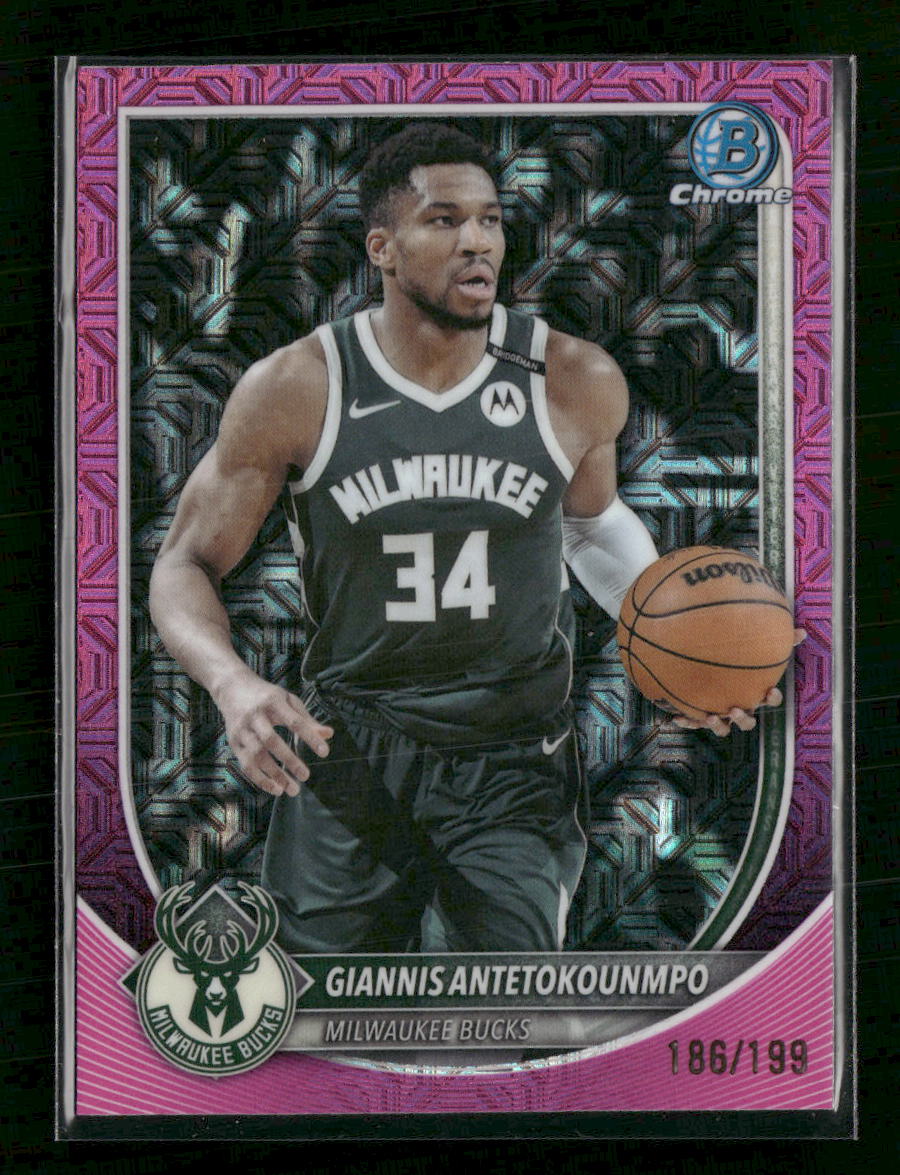 2025-26 Bowman Chrome Pink Mojo Refractors Giannis Antetokounmpo #/199 #BCV-80
