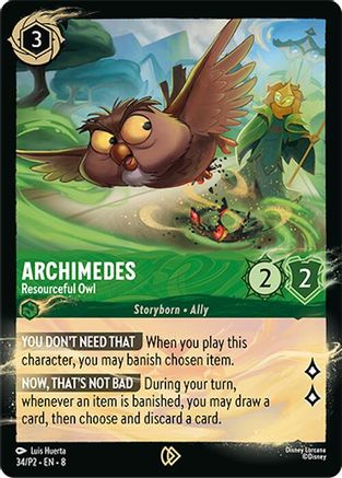 Archimedes - Resourceful Owl (34) - Disney Lorcana Promo Cards Holofoil