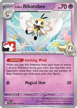 Lillie's Ribombee 067/159 - Prize Pack Series Cards